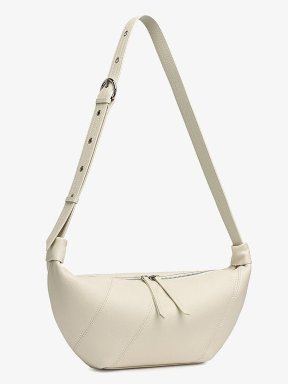 Women's TC Cowhide Soft Dumpling Bag with Adjustable Strap