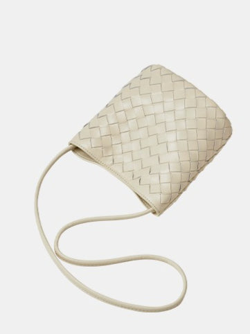 Women's Hand-Woven Sheepskin Bucket Crossbody Bag