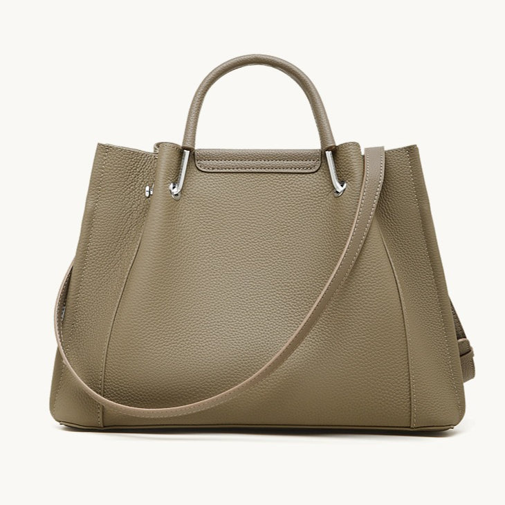 Women's Full-Grain Pebbled Cowhide Trapezoid Tote