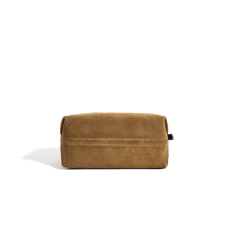 Women's Suede Leather Slouchy Clutch Bag with Adjustable Strap