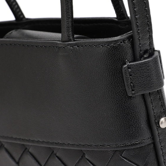 Women's Woven Lambskin Mini Tote with Adjustable Strap