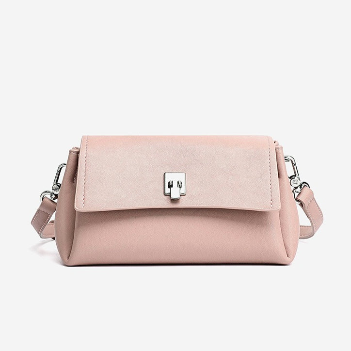 Women's Pebbled Cowhide Pillow Bag with Twist-Lock