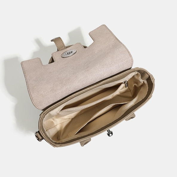 Women's Top-Grain Cowhide Vintage Twist-Lock Box Bag
