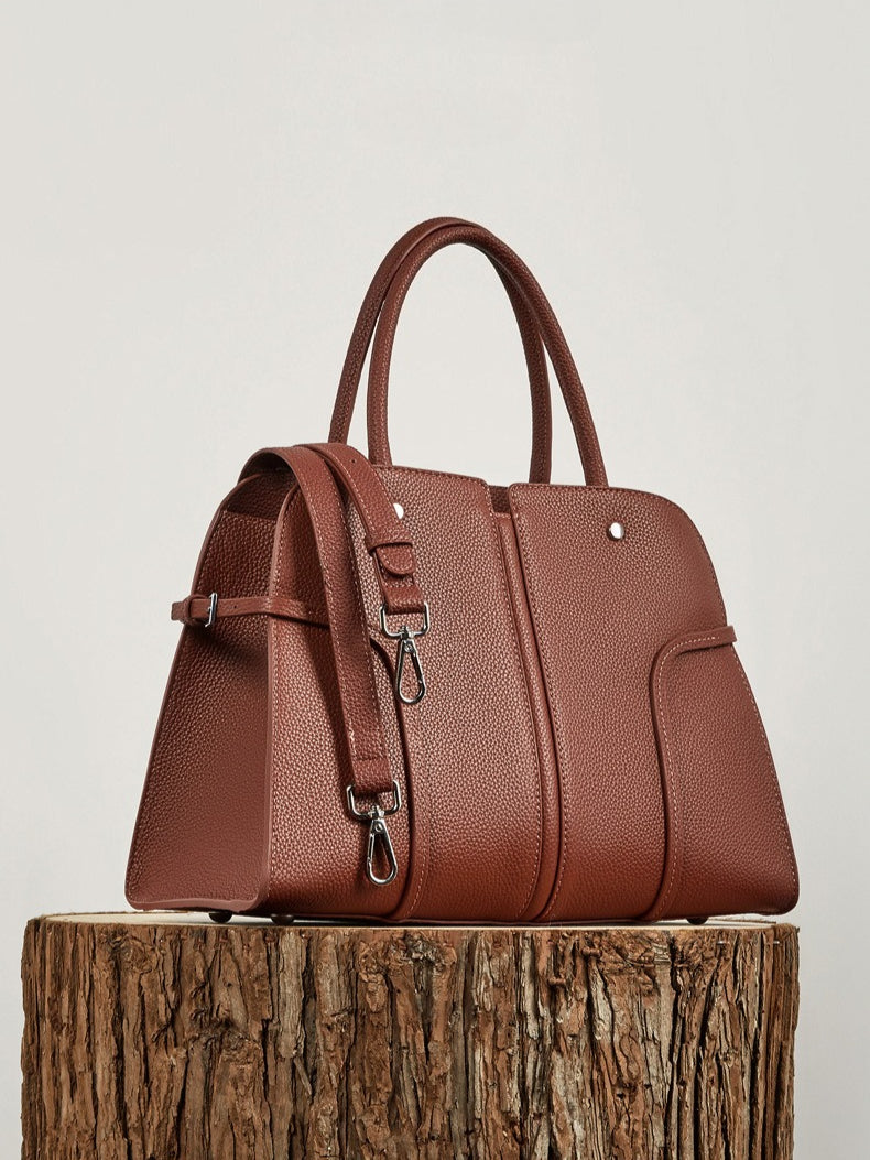 Women's Pebbled Cowhide Paneled Doctor-Style Work Bag