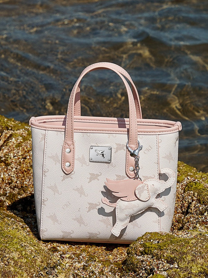 Women's Flying Elephant Monogram Mini Tote with Convertible Strap