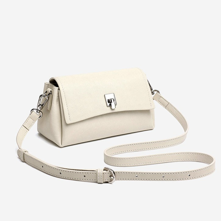 Women's Pebbled Cowhide Pillow Bag with Twist-Lock