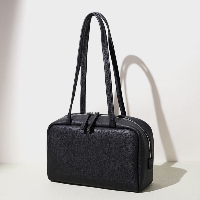 Women's Pebbled Cowhide Sleek Shoulder Clutch Bag