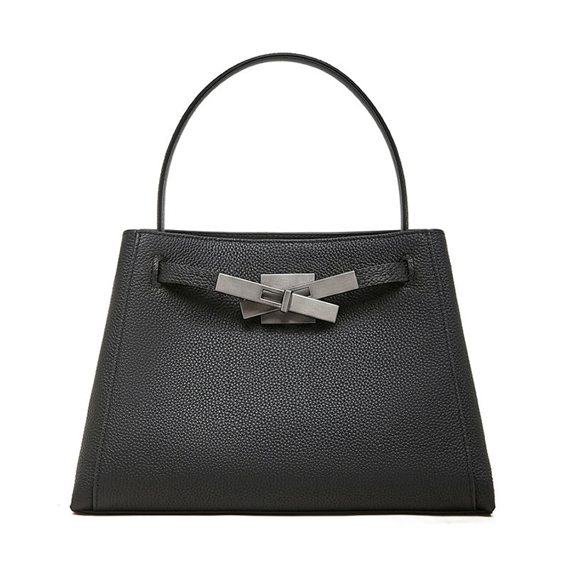 Women's Pebbled Cowhide Bucket Tote with Dual Straps