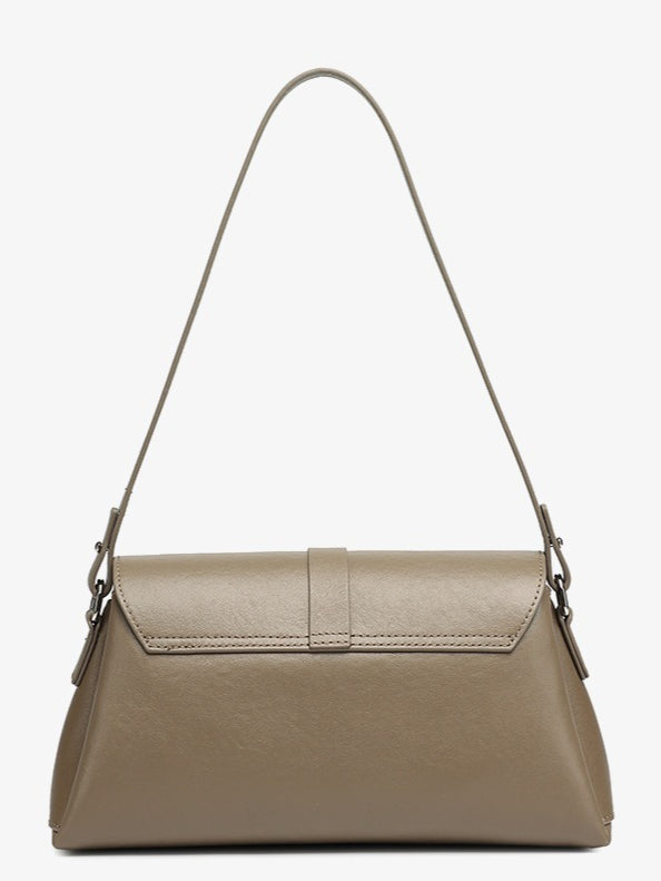 Women's Full-Grain Cowhide H-Buckle Flap Shoulder Bag