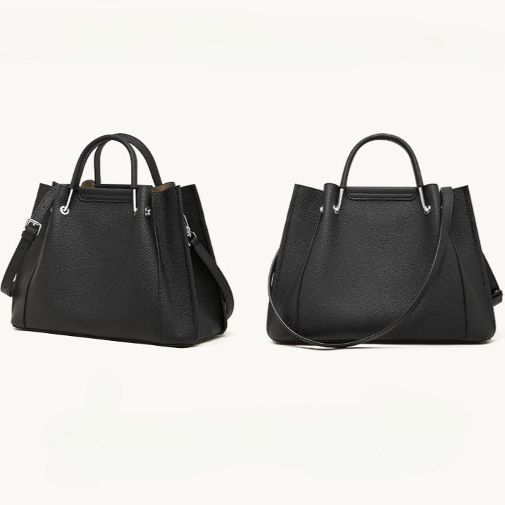 Women's Full-Grain Pebbled Cowhide Trapezoid Tote