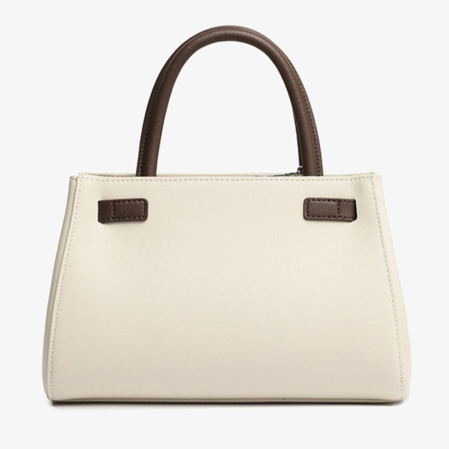 Women's Nappa Cowhide Turn-Lock Satchel with Detachable Strap