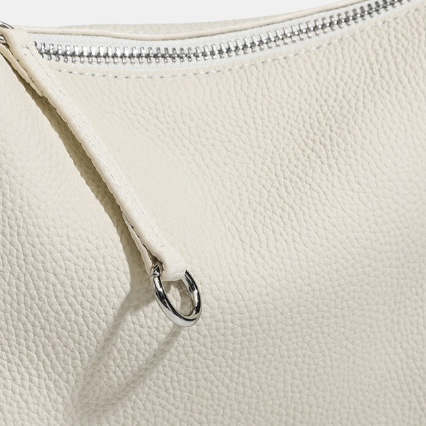 Women's Pebbled Cowhide Foldover Crossbody Clutch Bag