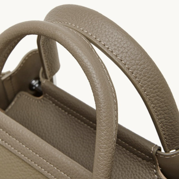 Women's Full-Grain Pebbled Cowhide Trapezoid Tote