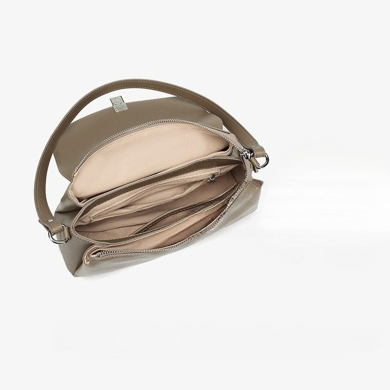 Women's Full-Grain Cowhide H-Buckle Flap Shoulder Bag