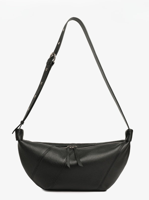 Women's TC Cowhide Soft Dumpling Bag with Adjustable Strap
