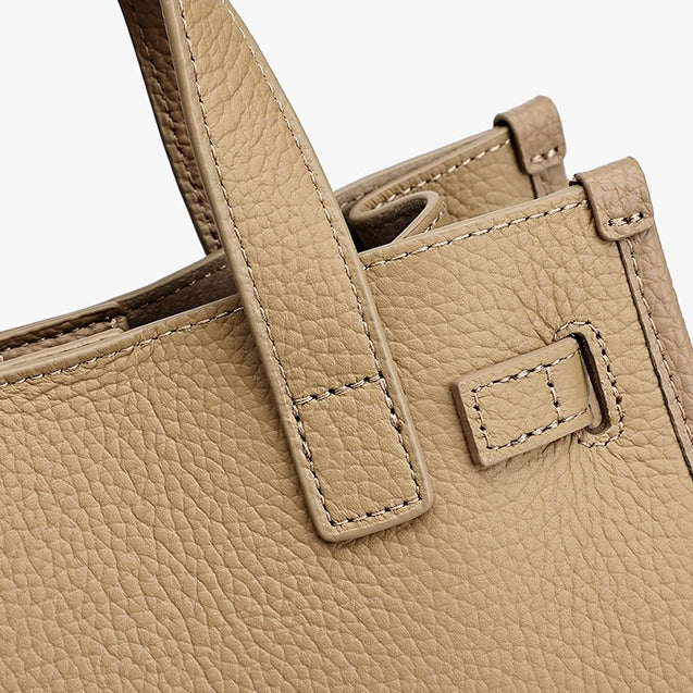 Women's Pebbled Cowhide Kelly Bag with Metal Turn-Lock