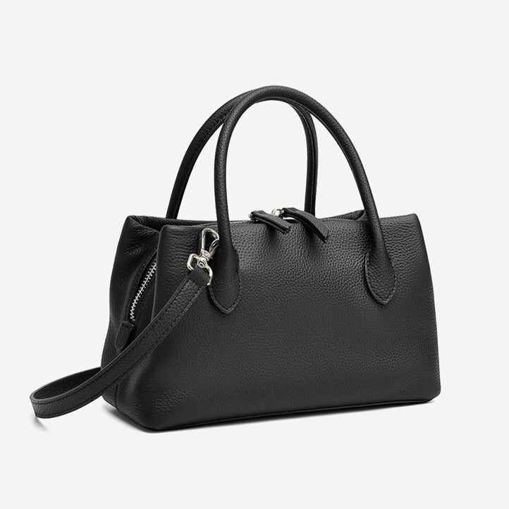 Women's Pebbled Cowhide Mini Tote Bag with Detachable Strap