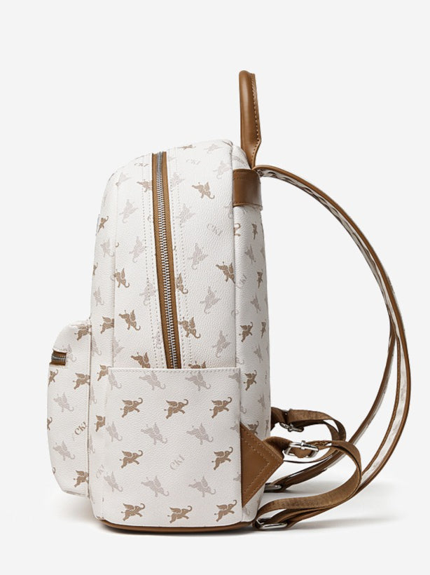 Women's Flying Elephant Print Backpack with Large Capacity and Zipper Closure