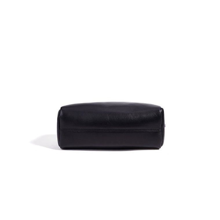 Women's Genuine Sheepskin Bowling Bag with Double Zipper