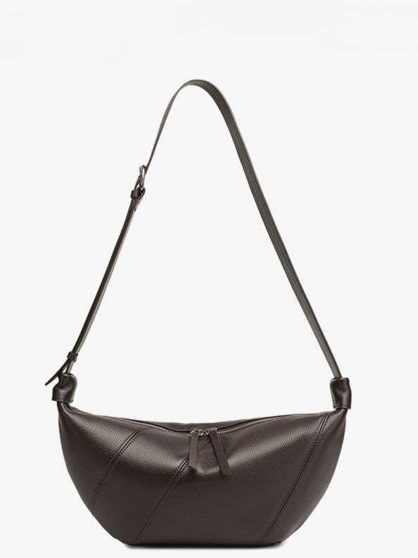 Women's TC Cowhide Soft Dumpling Bag with Adjustable Strap