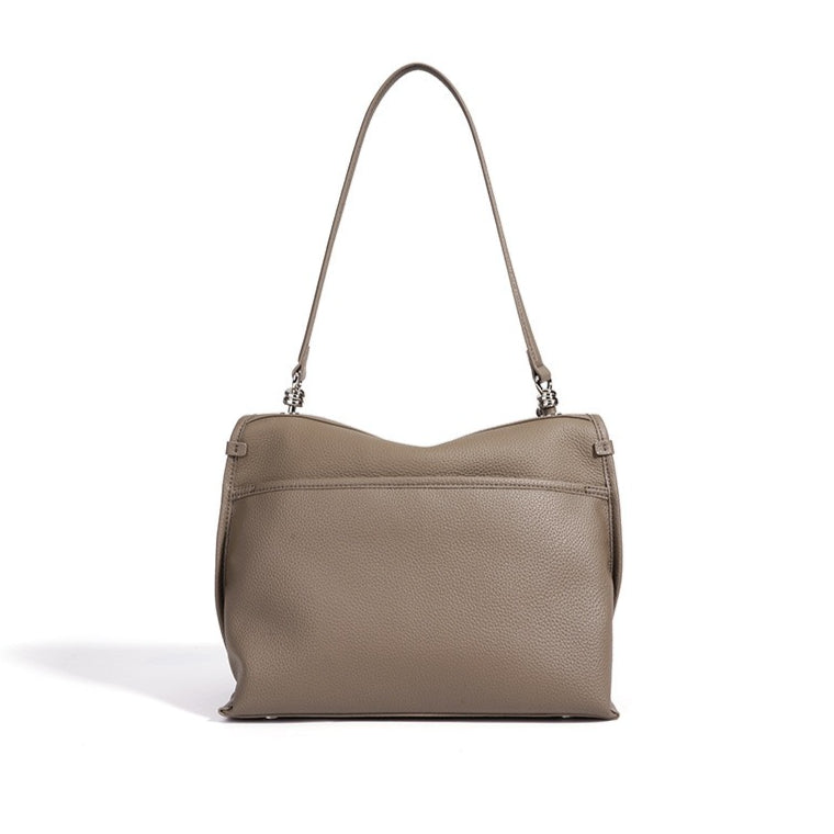 Women's Pebbled Cowhide Flap Messenger Bag with Adjustable Strap