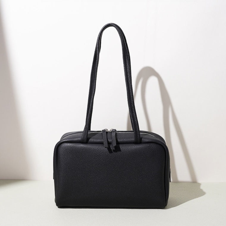 Women's Pebbled Cowhide Sleek Shoulder Clutch Bag