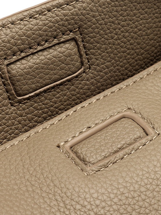 Women's Pebbled Cowhide Flap Crossbody Bag with Hidden Clasp