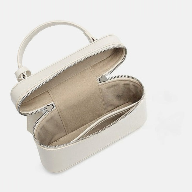 Women's Genuine Leather Square Box Bag with Adjustable Strap