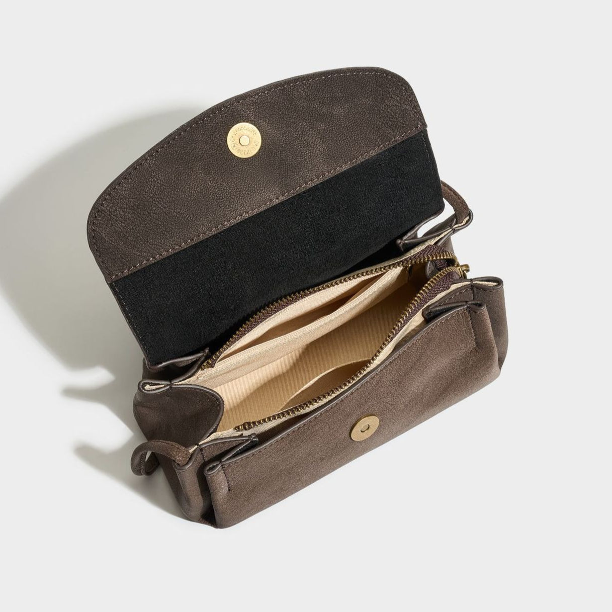Women's Matte Cowhide Trapezoid Bag with Sculpted Handle