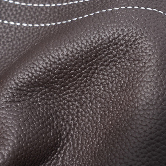 Women's Pebbled Cowhide Curved Hobo Bag with Contrast Stitching