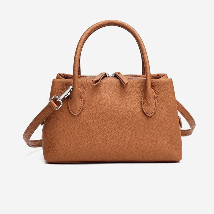 Women's Pebbled Cowhide Mini Tote Bag with Detachable Strap