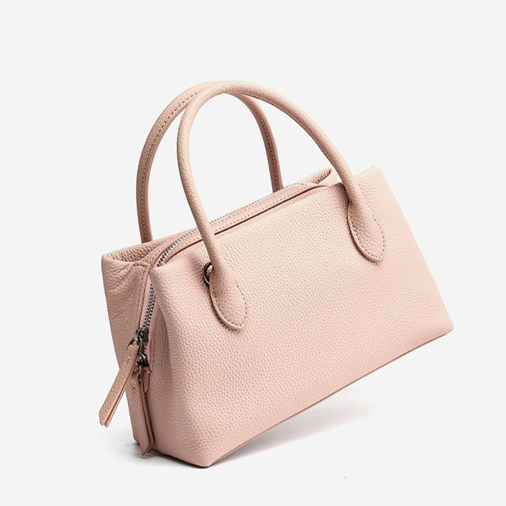 Women's Pebbled Cowhide Mini Tote Bag with Detachable Strap