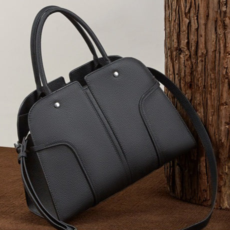 Women's Pebbled Cowhide Paneled Doctor-Style Work Bag