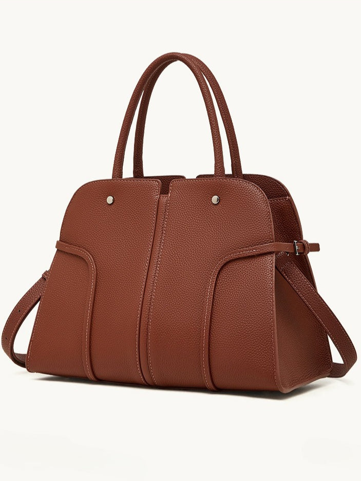 Women's Pebbled Cowhide Paneled Doctor-Style Work Bag