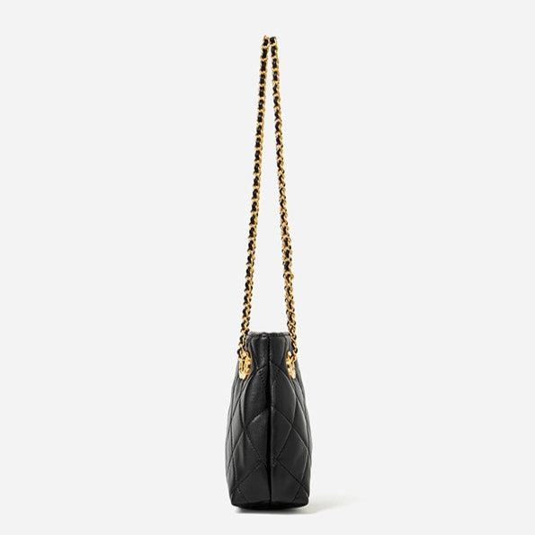 Women's Quilted Sheepskin Chain Mini Tote Bag