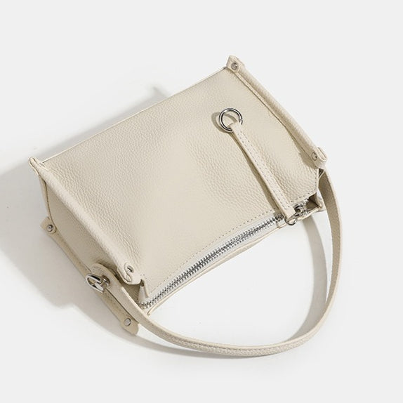 Women's Pebbled Cowhide Foldover Crossbody Clutch Bag