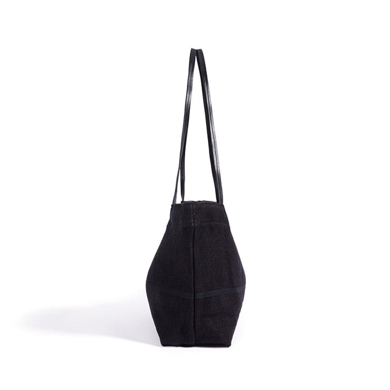 Women's Linen Tote Bag with Structured Base and Wide Straps