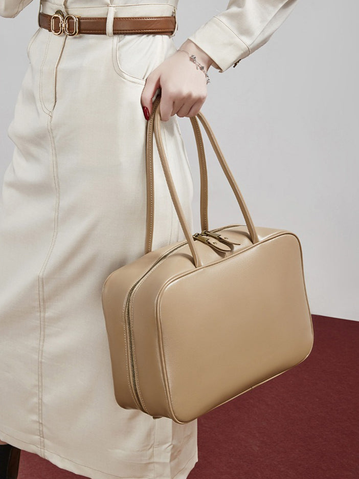 Women's Smooth Full-Grain Cowhide Boxy Work Bag