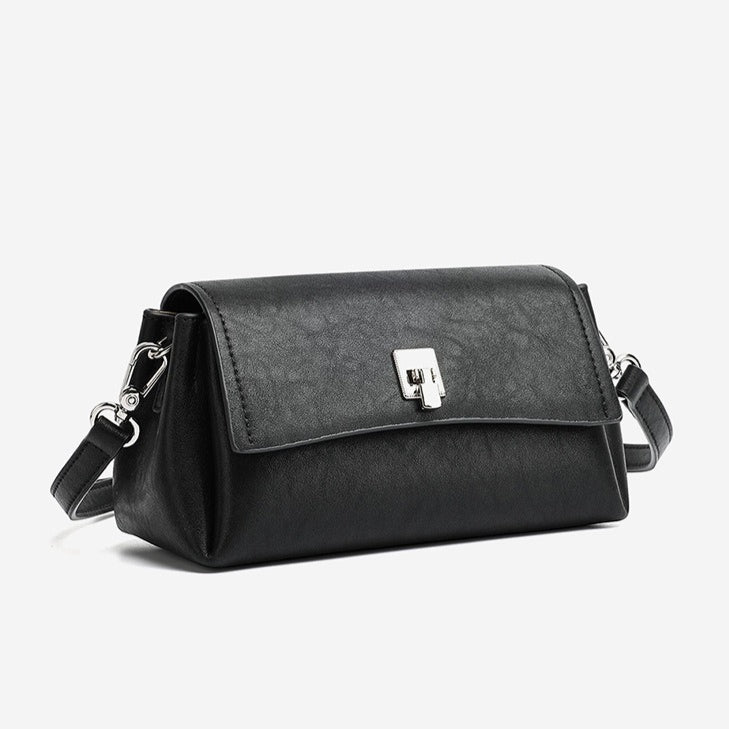 Women's Pebbled Cowhide Pillow Bag with Twist-Lock