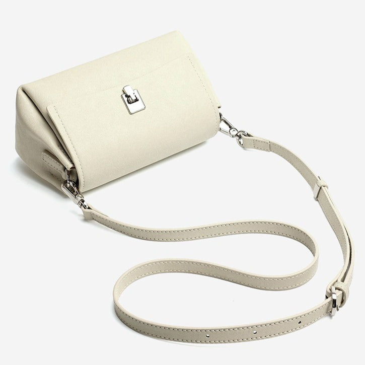 Women's Pebbled Cowhide Pillow Bag with Twist-Lock