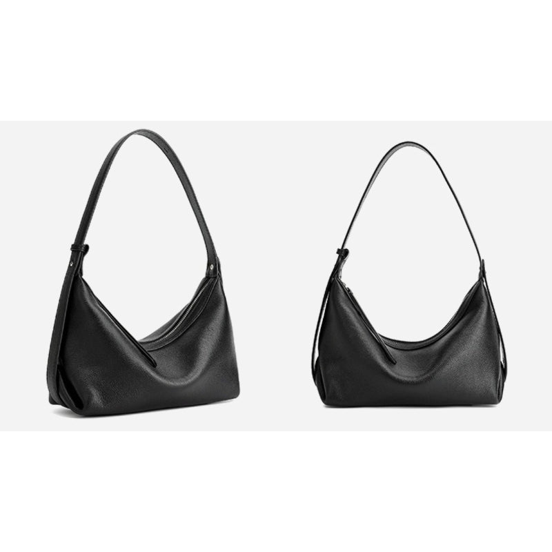 Women's Pebbled Cowhide Slouchy Hobo Bag with Hidden Strap