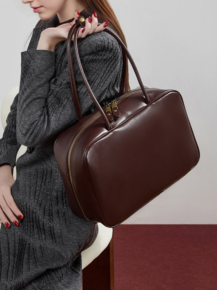 Women's Smooth Full-Grain Cowhide Boxy Work Bag