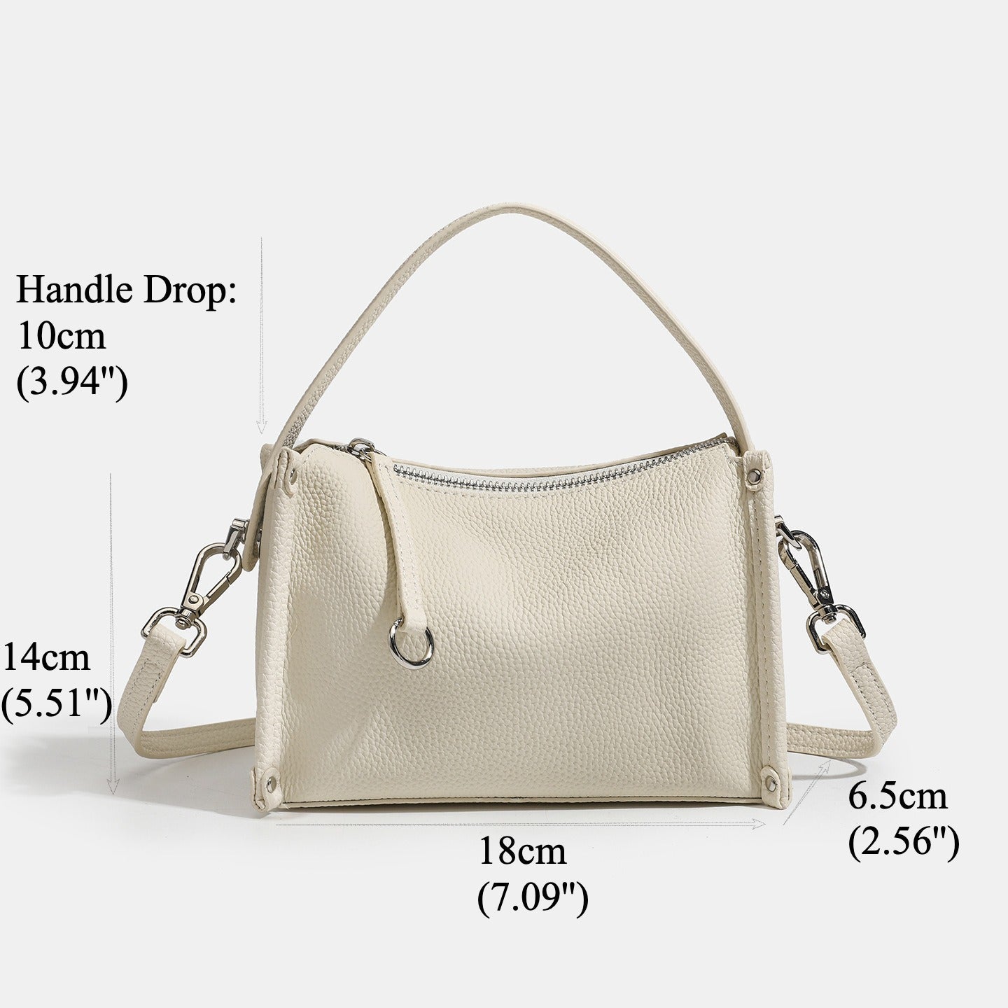 Women's Pebbled Cowhide Foldover Crossbody Clutch Bag