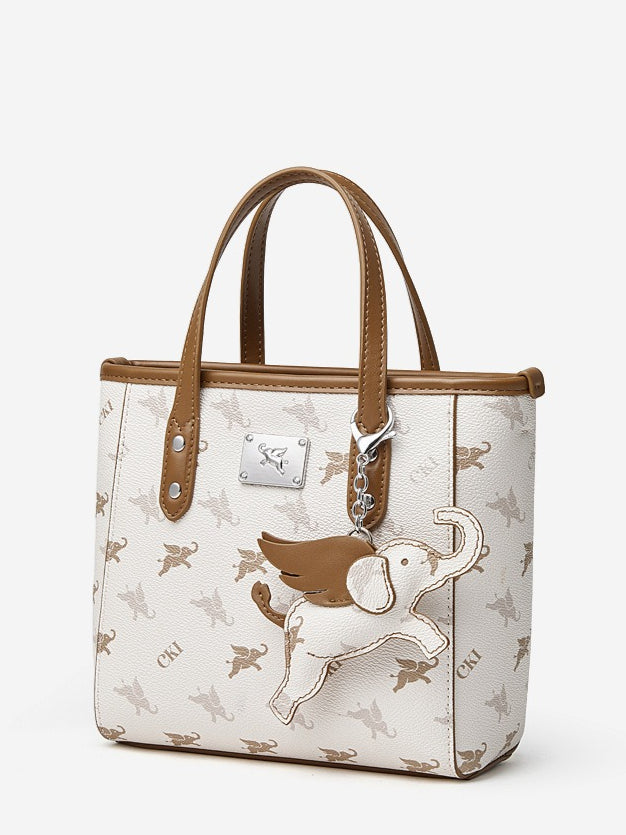Women's Flying Elephant Monogram Mini Tote with Convertible Strap