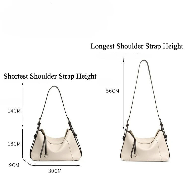 Women's Milled Cowhide Geometric Shoulder Bag with Ring Detail
