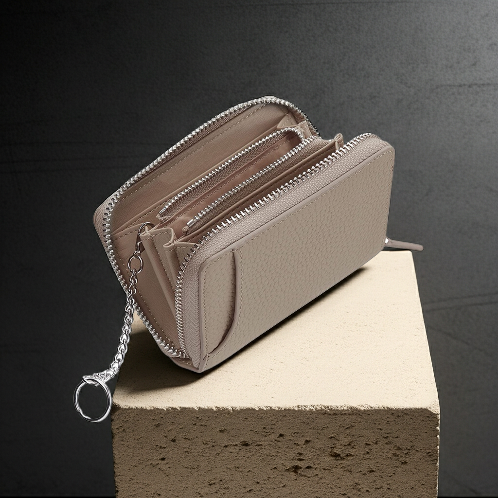Women's Genuine Leather Multi-Card Wallet with Coin Pocket