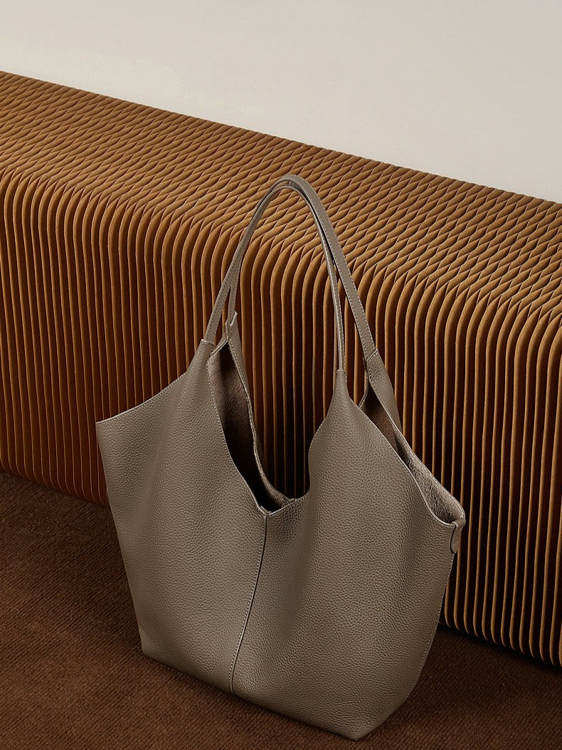 Women's Pebbled Cowhide V-Cut Hobo Shoulder Bag