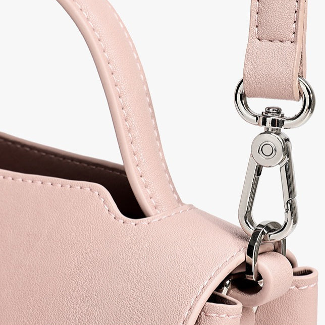 Women's Genuine Leather Square Flap Bag with Magnetic Closure