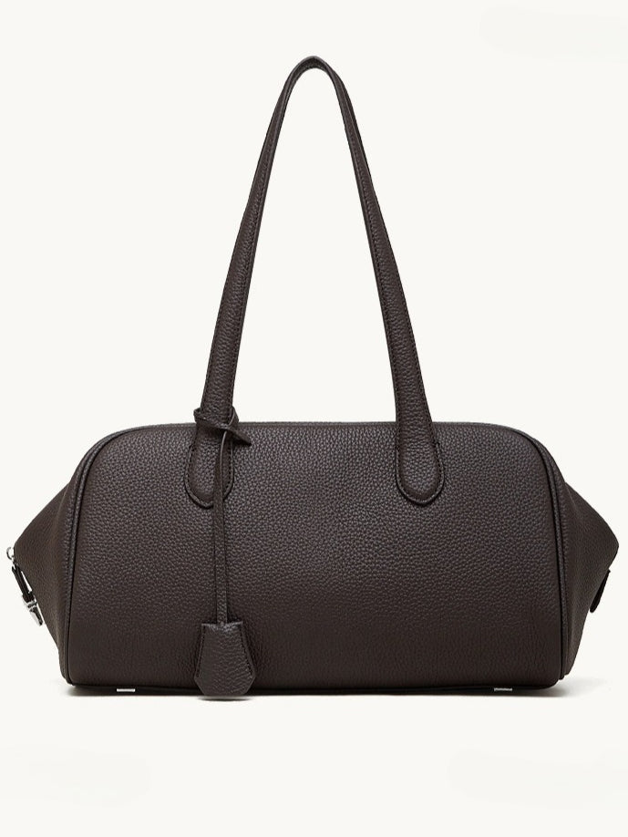Women's Pebbled Cowhide East-West Bowling Tote Bag