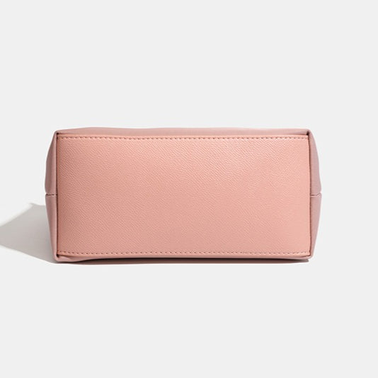 Women's Lightweight Nylon Dumpling Bag with Leather Trim